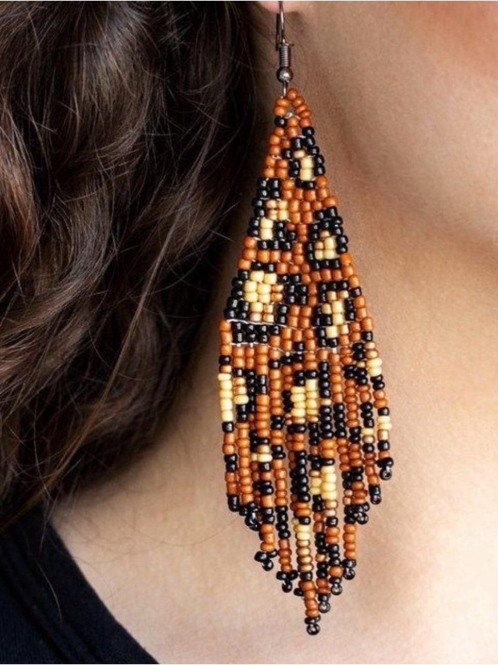 Paparazzi- Bodacious Bombshell Brown Earrings